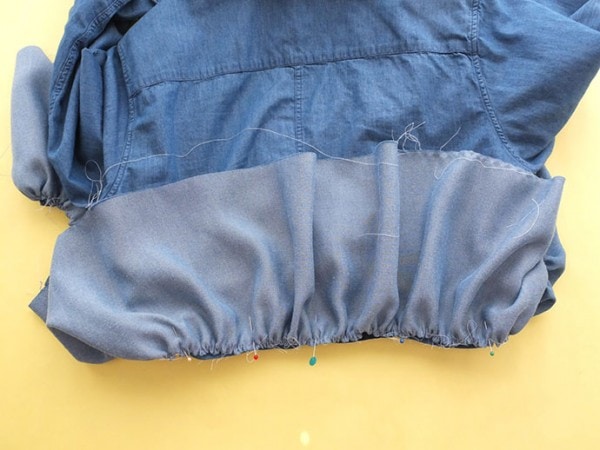 Denim Shirt Refashion - How to add a Ruffle | My Poppet Makes