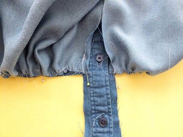 Denim Shirt Refashion - How to add a Ruffle | My Poppet Makes