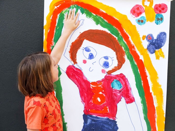 Kids art activity - Life-size self portrait mypoppet.com.au