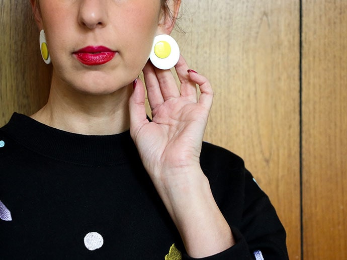 DIY fried egg earrings - mypoppet.com.au