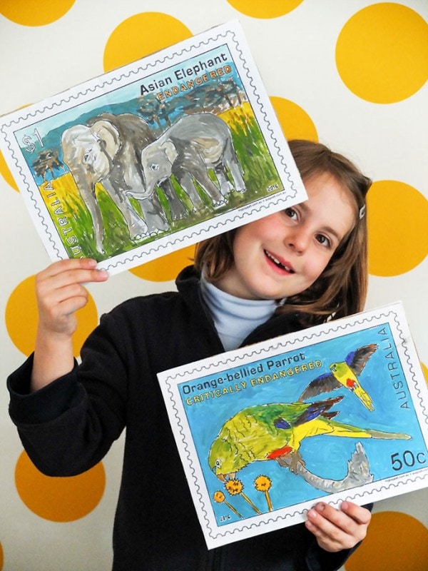 Giant Stamp Postcard with Printables My Poppet Makes