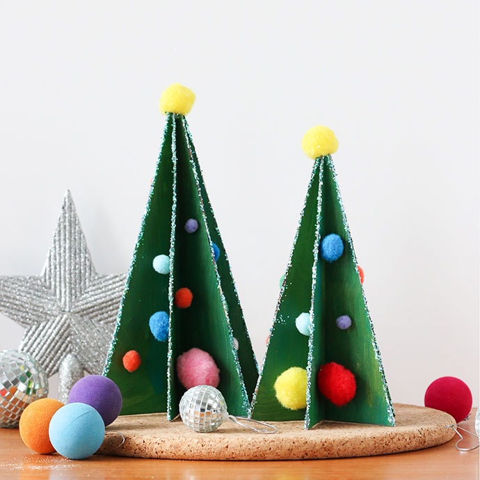 Cereal box christmas trees - Kids craft - Recycle craft - mypoppet.com.au