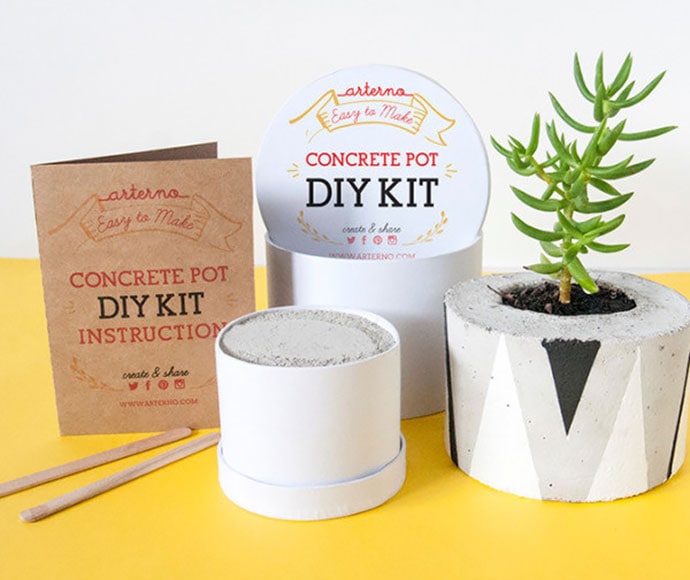 Concrete planter DIY craft kit