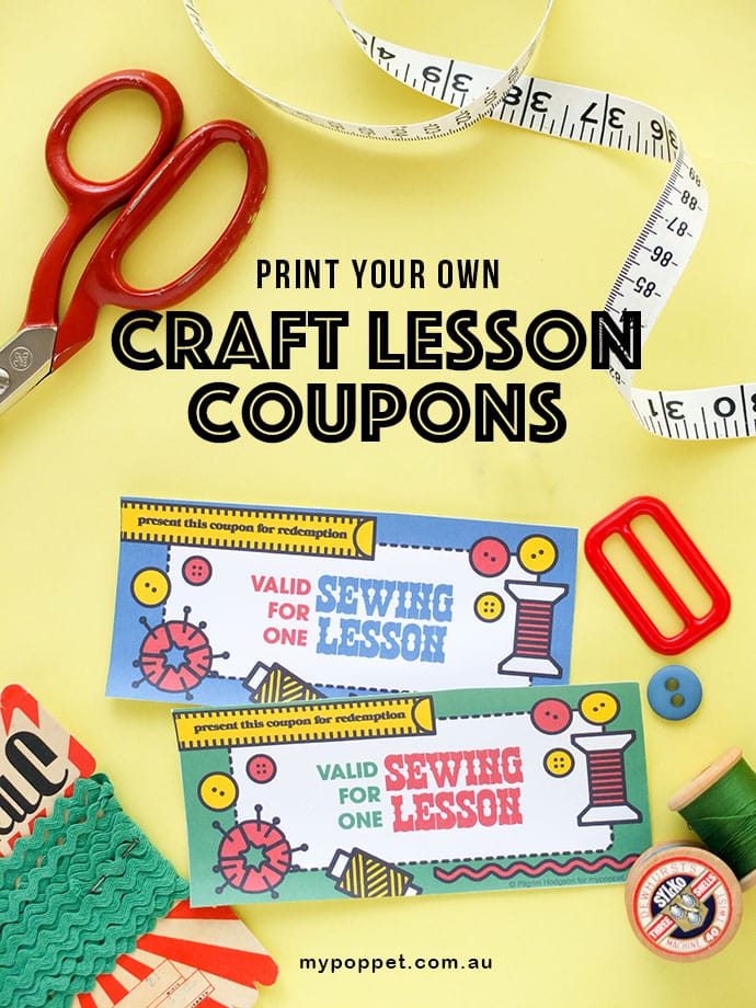 Print Your Own - Craft Lesson Coupons. What a great gift idea. mypoppet.com.au