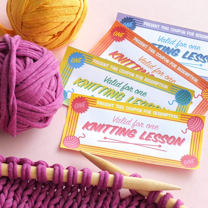 Knitting lesson gift certificate mypoppet.com.au