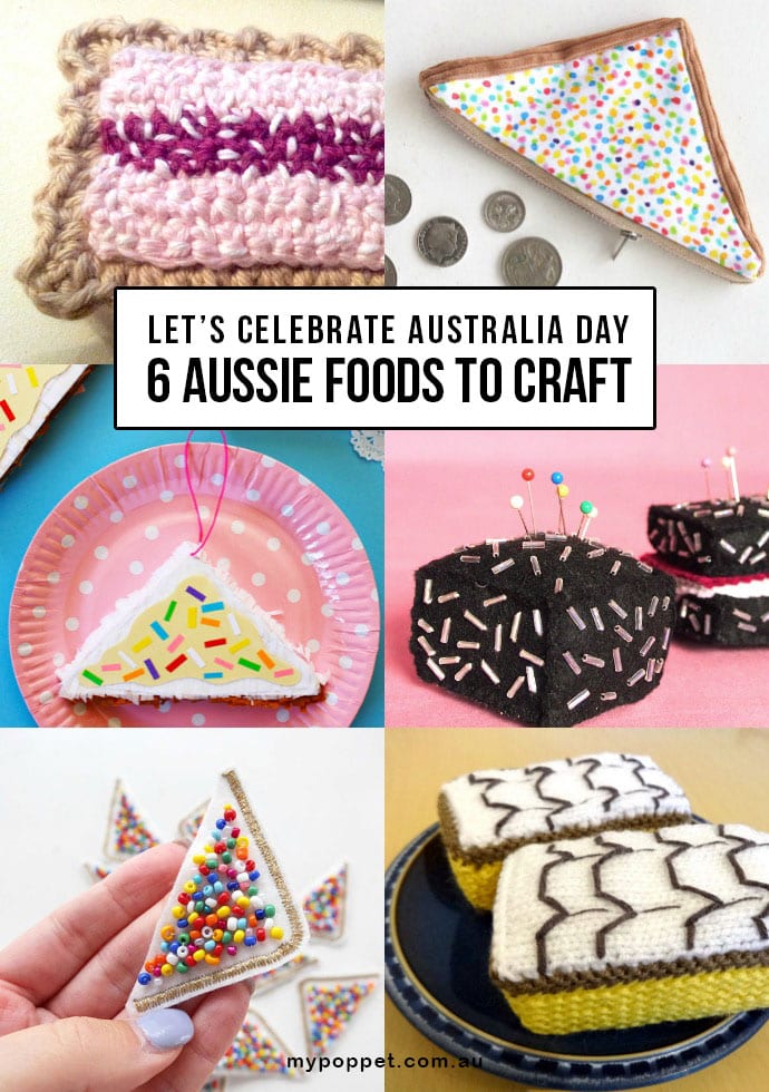 Australia Day Craft ideas - fairy bread, lamington, cakes, vanilla slic, play food to make mypoppet.com.au