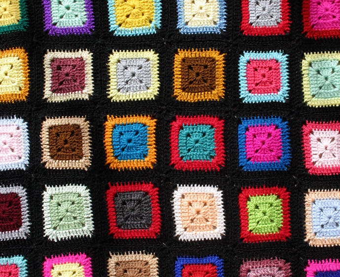 lern to crochet granny square blanket