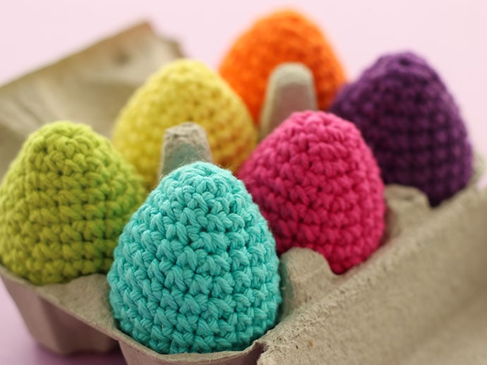 Rainbow crochet easter eggs - mypoppet.com.au