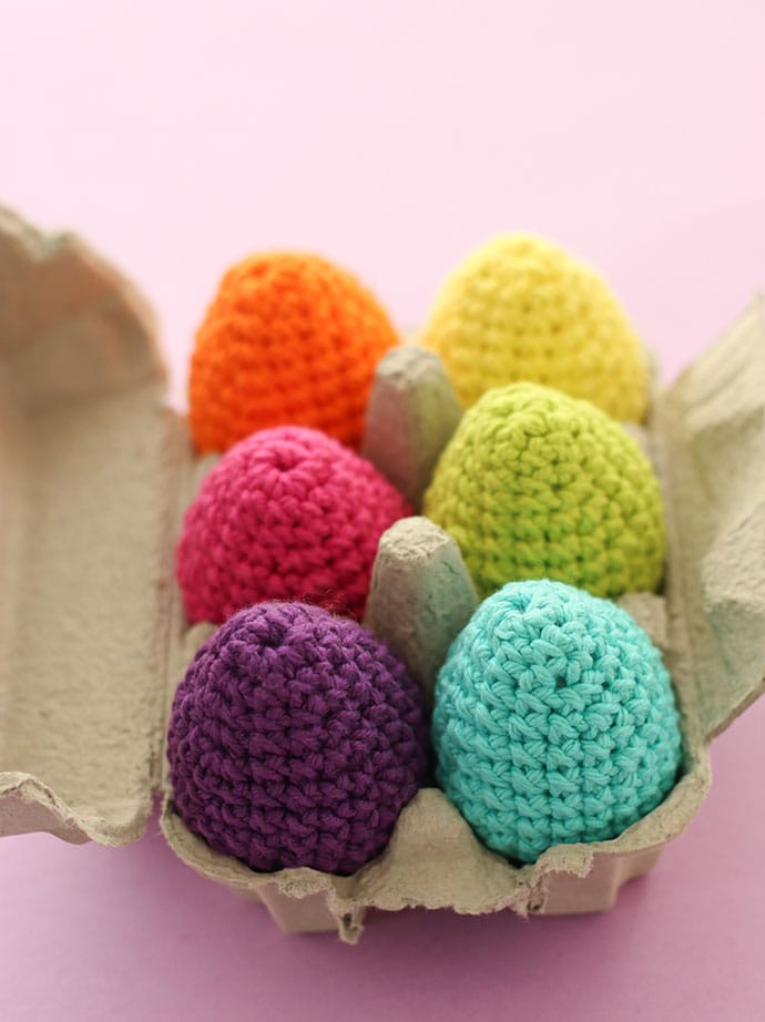 Rainbow crochet easter eggs