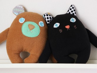 free softie paattern - bear, cat & bunny - mypoppet.com.au