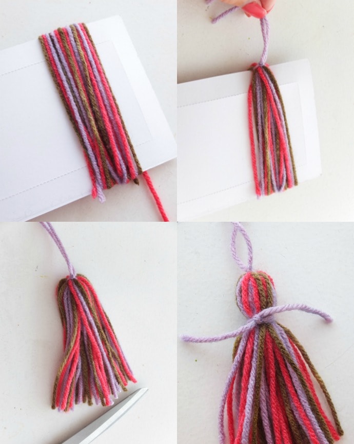 How to make an easy yarn tassel for crochet or knitting projects 