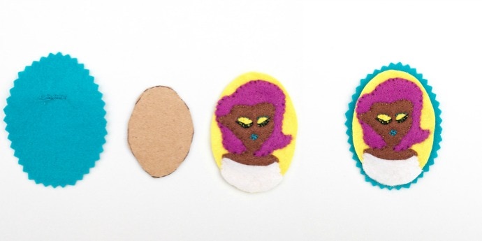 Felt Cameo Portrait Brooch Tutorial - mypoppet.com.au