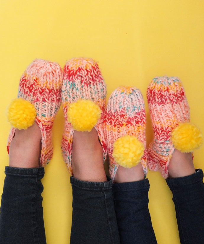 Slippers with pom discount poms