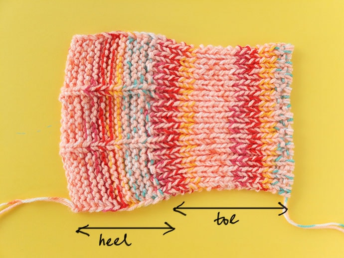 anatomy of a knitted slipper