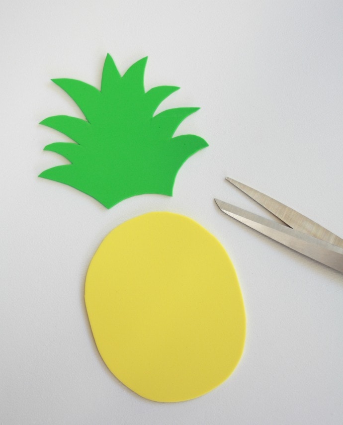 Cut out your foam Pineapple