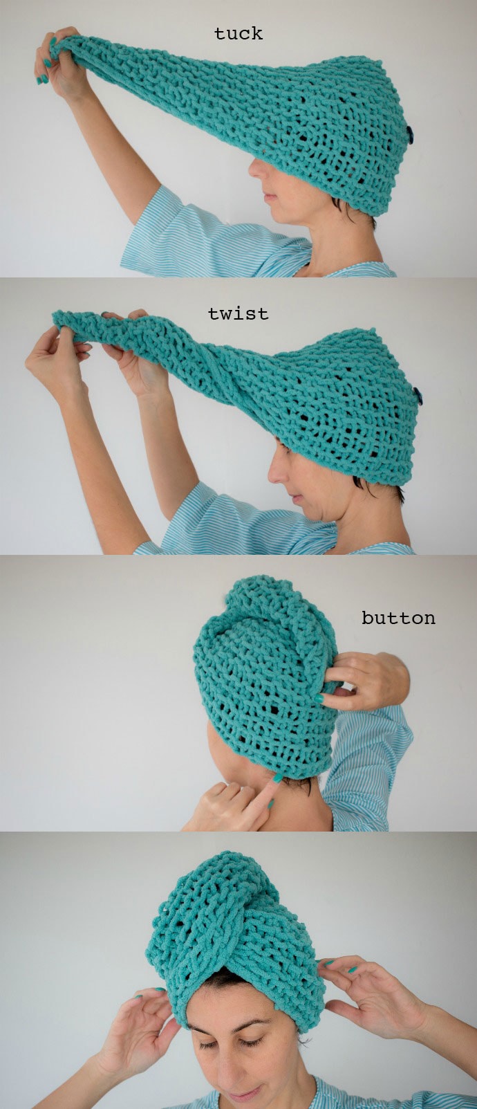 Knitting Pattern After Shower Hair Turban My Poppet Makes