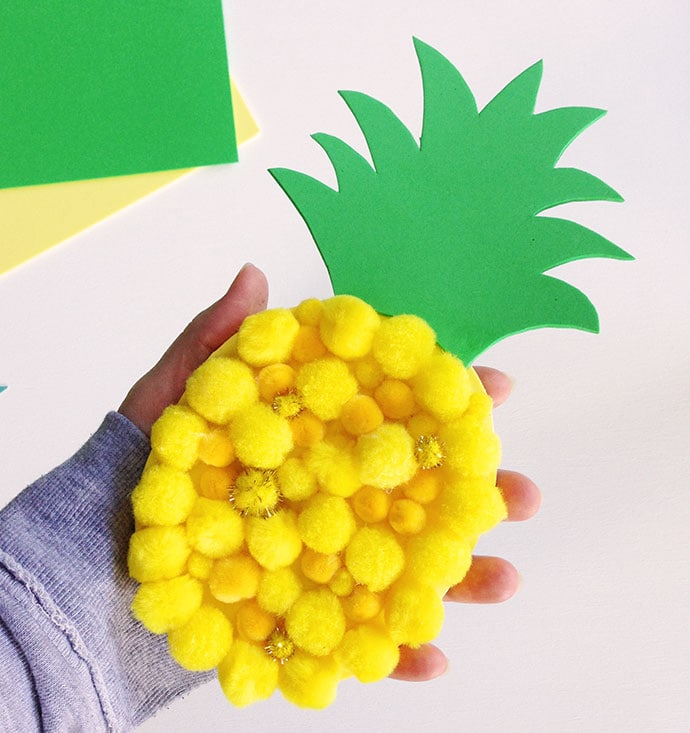 Kids Craft - Make a Pom Pom Pineapple mypoppet.com.au