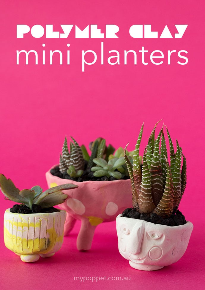 DIY Polymer Clay Mini succulent Planters mypoppet.com.au