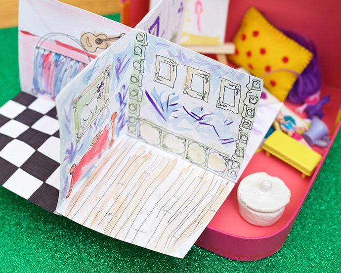 How To Make Modern Paper Dollhouse with Paper Items Online