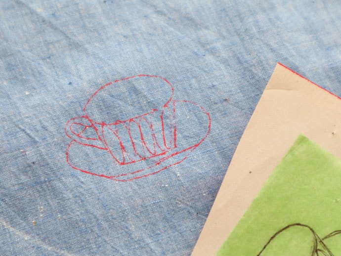 How to transfer embroidery pattern with tissue paper 