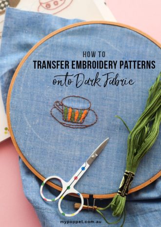 How to transfer embroidery patterns onto dark fabric  my poppet makes How to transfer embroidery patterns onto dark fabric  my poppet makes