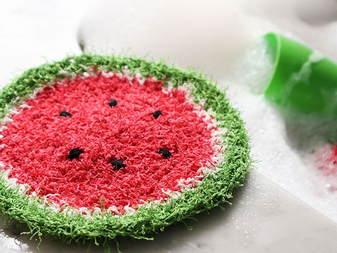 Watermelon dishcloth Crochet Pattern mypoppet.com.au