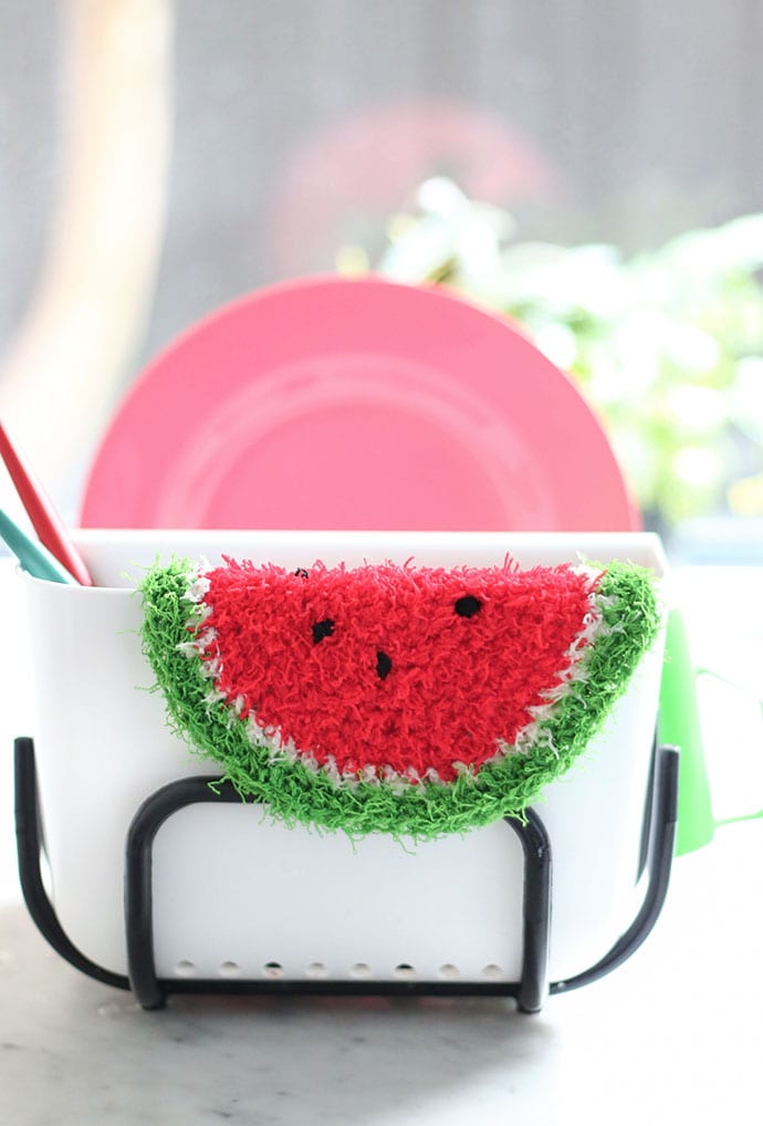 Watermelon dishcloth Crochet Pattern mypoppet.com.au