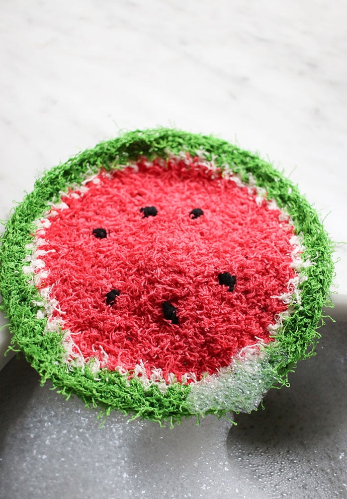 Watermelon dishcloth Crochet Pattern mypoppet.com.au