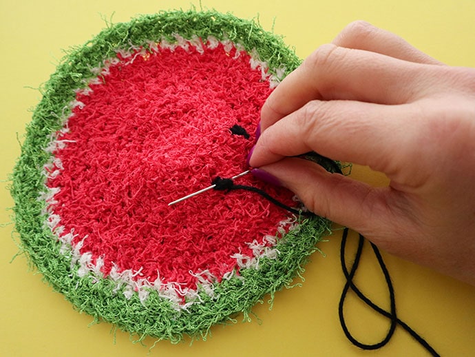 Watermelon dishcloth Crochet Pattern mypoppet.com.au