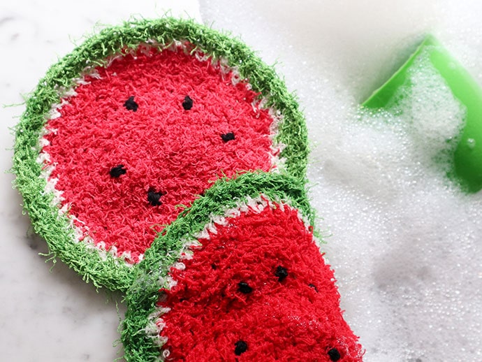 Watermelon Crochet Dishcloth Pattern mypoppet.com.au