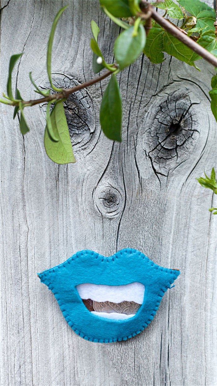 Felt craft mouth tooth pouch - mypoppet.com.au