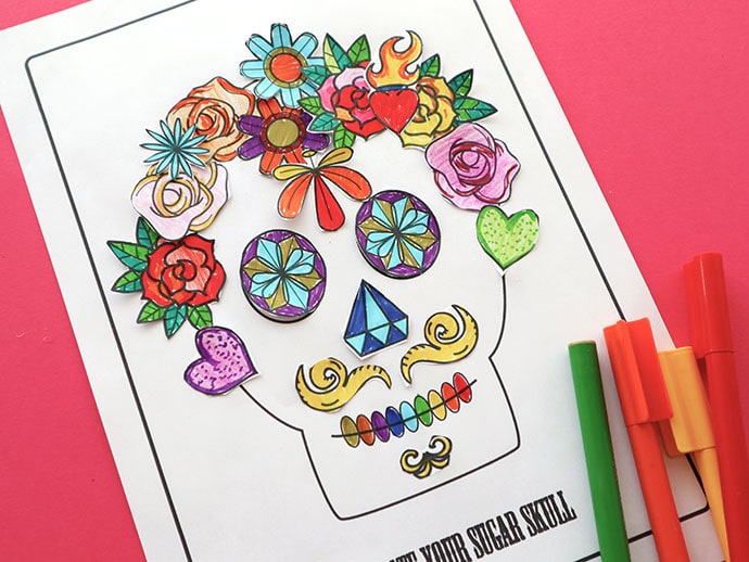 Fun kids Halloween activity page - Decorate a sugar skull - mypoppet.com.au