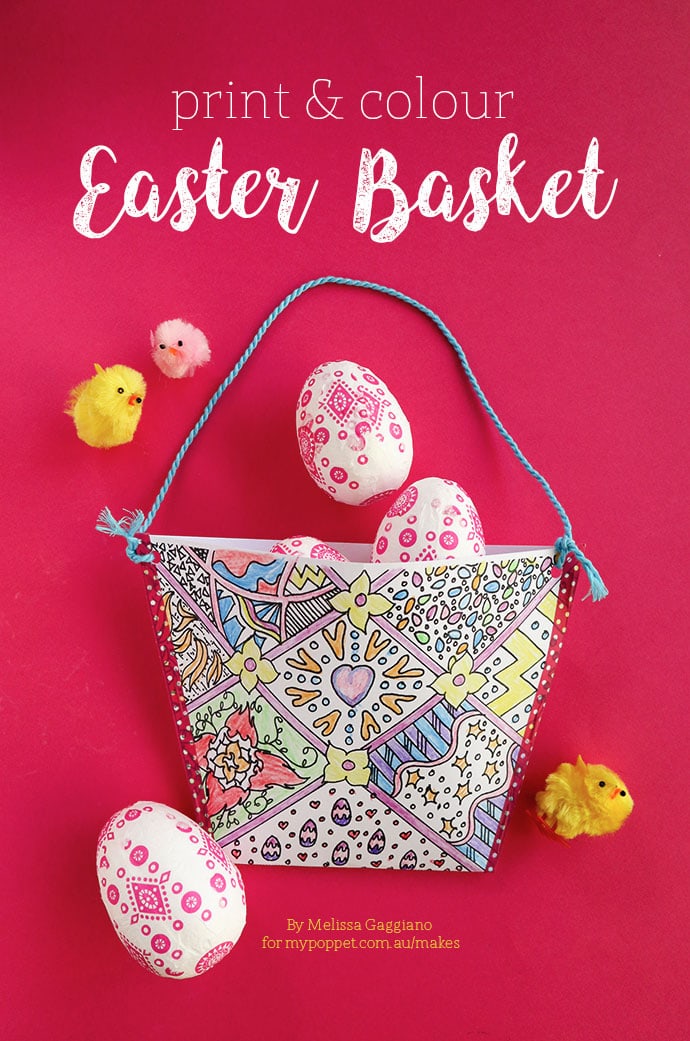 Kids Craft: Print & Color Easter Basket - mypoppet.com.au