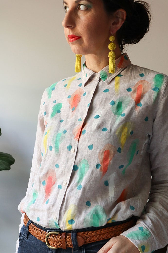 Linen shirt refashion -mypoppet.com.au