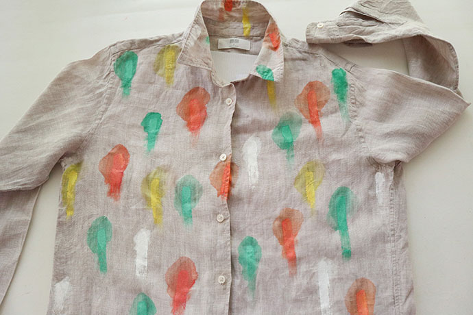 painting a shirt - mypoppet.com.au