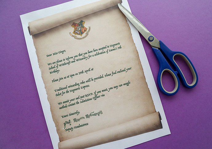 Harry Potter Party Invitation Hogwarts Acceptance Letter mypoppet.com.au