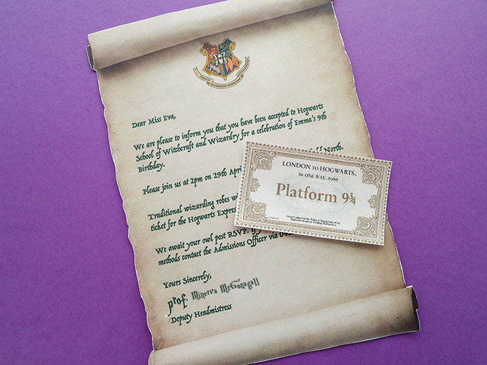 Harry Potter Invitations 