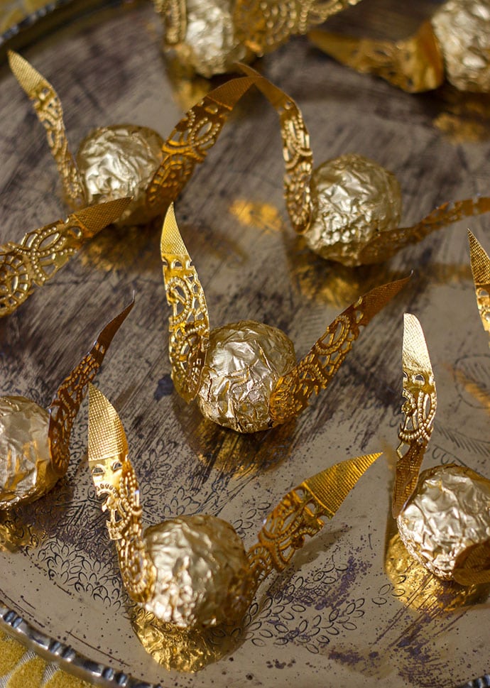 Golden Wings for a Snitch - printable wings for Ferrero Rocher snitches