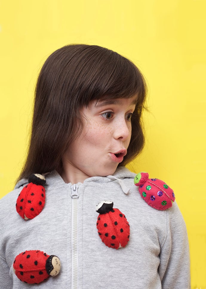 How to make a felt ladybug brooch - mypoppet.com.au