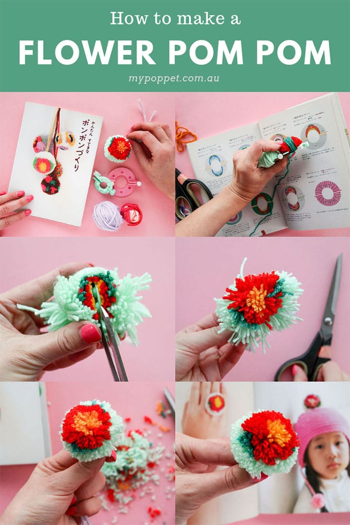 How to make a flower pom pom - mypoppet.com.au