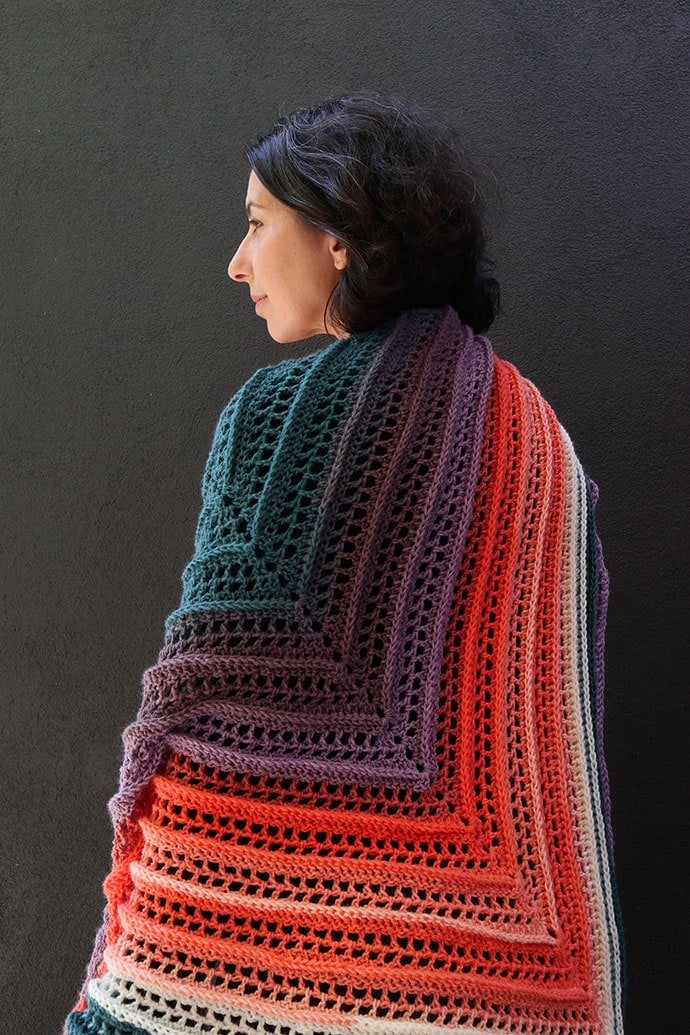 Sunset peaks shawl pattern - my poppet
