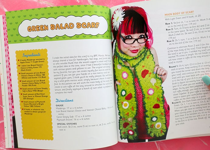 Salad Scarf Book Review - Twinkie Chan's Crochet Goodies for fashion foodies craft book - mypoppet.com.au