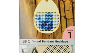 Wood Necklace Punched For Cross Stitch-Egg Shape Chain