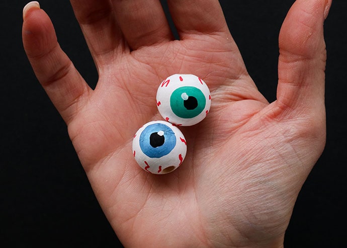 wooden bead eyeball keychain - mypoppet.com.au