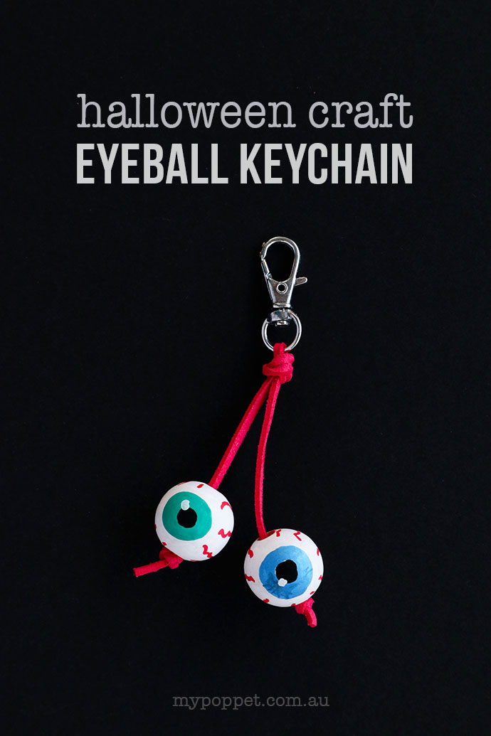 Eyeball Keychain Halloween Craft - mypoppet.com.au