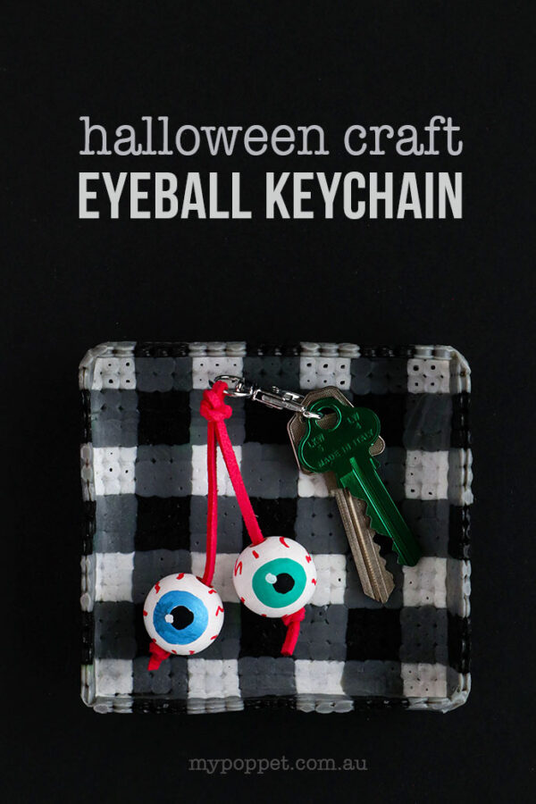 Halloween Craft Eyeball Keychain My Poppet Makes