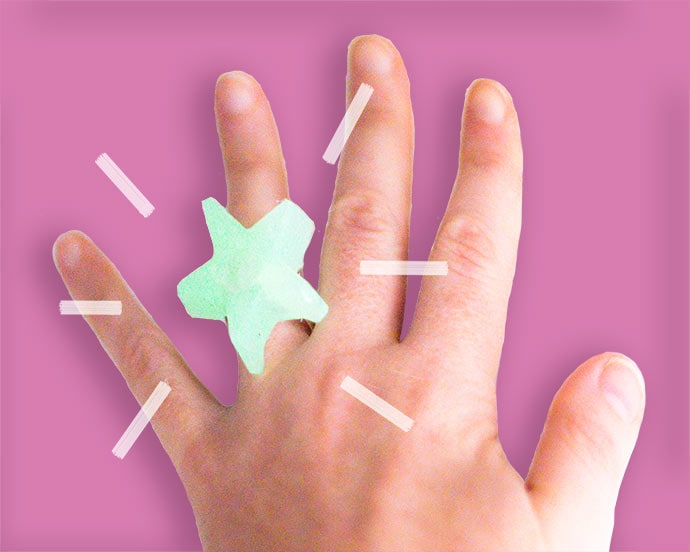 Hot glue crafts - glow in the dark ring