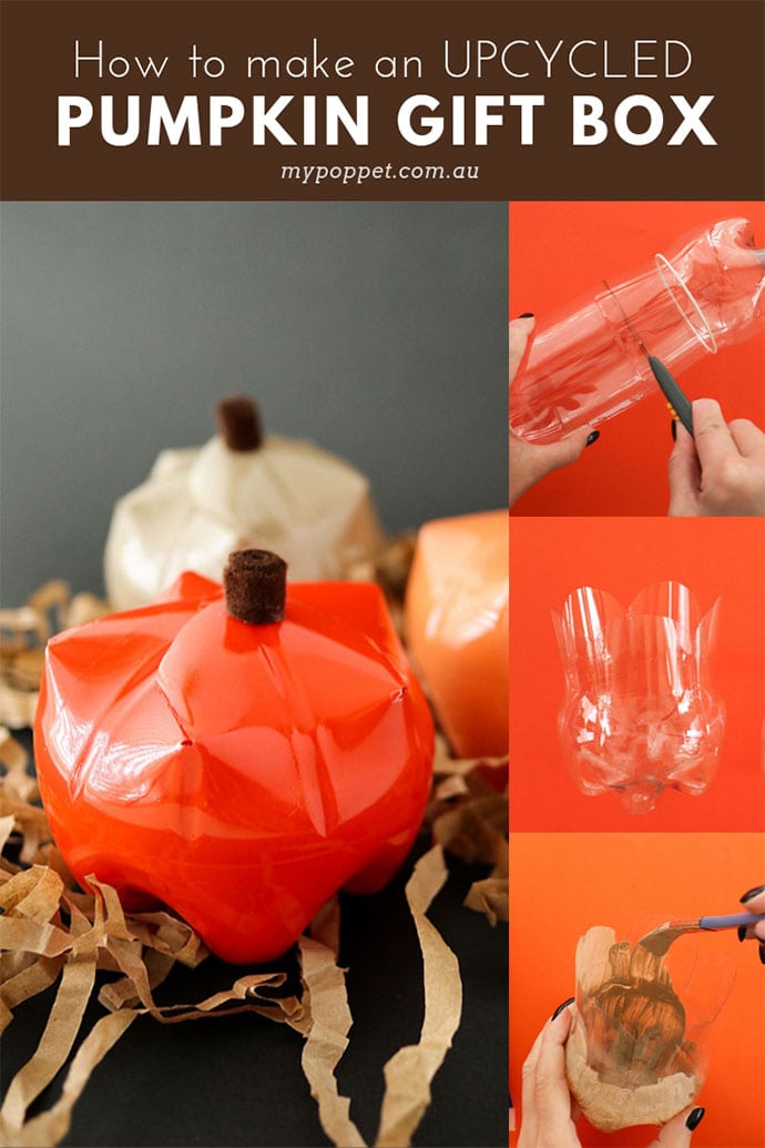 Plastic Bottle Craft - Pumpkin Gift Box