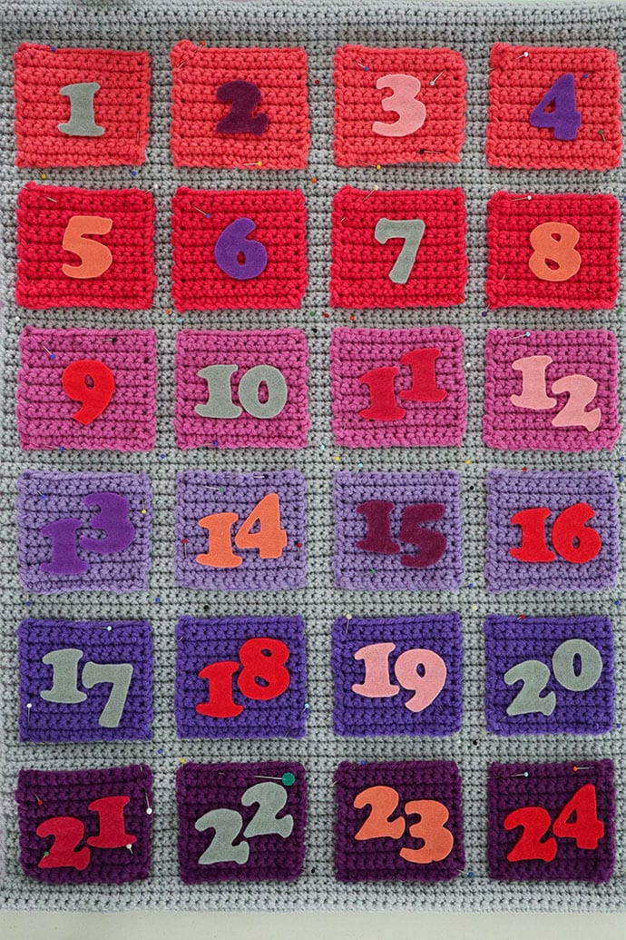 Modern Advent calendar crochet pattern - mypoppet.com.au