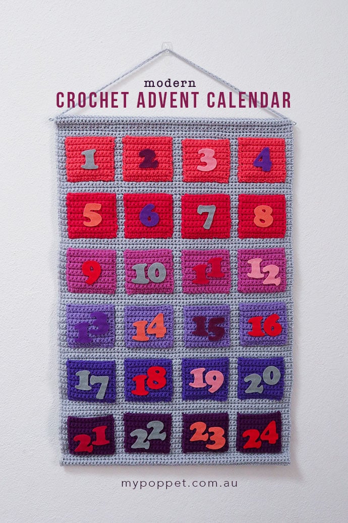 Modern Ombre Crochet advent calendar pattern - mypoppet.com.au